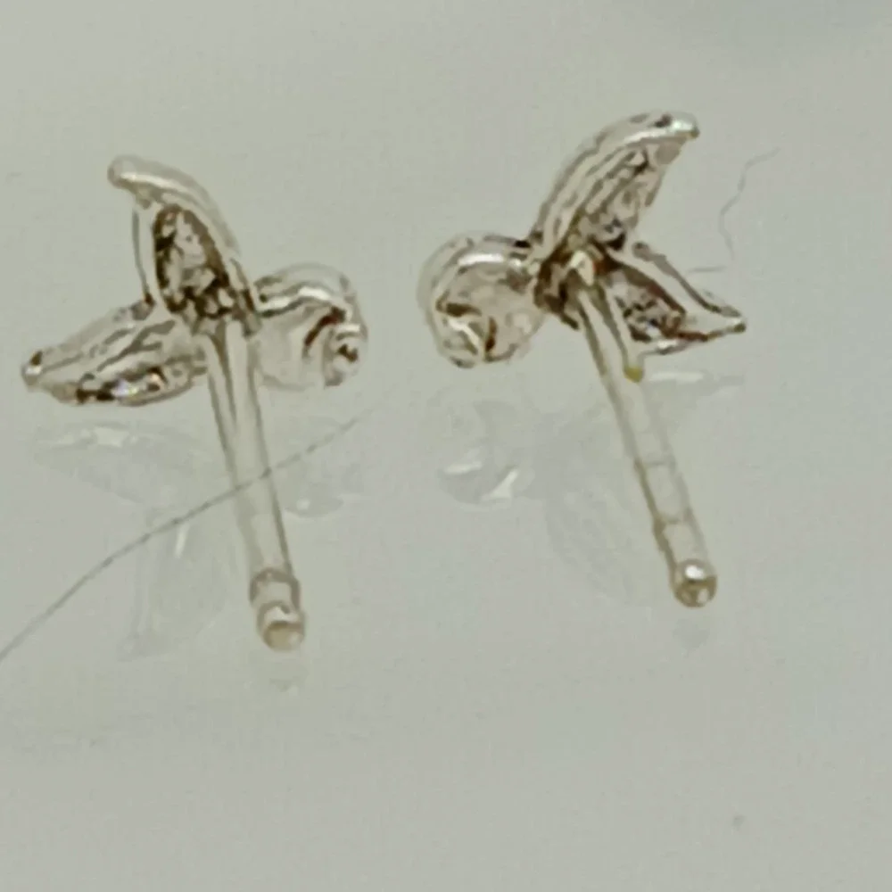 Sterling Silver 925 Mermaid Tail Stud Earrings Green Crystal Nautical Jewelry‎
